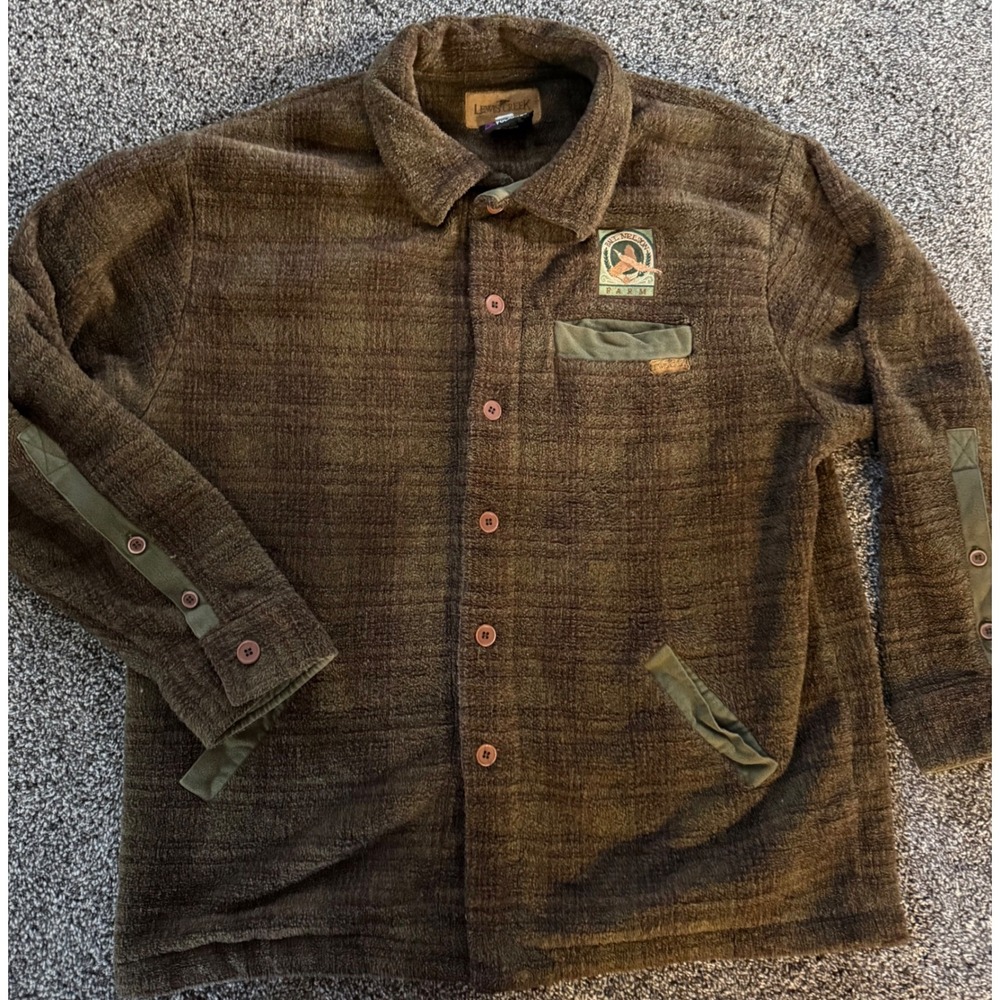 Lewis Creek Polartec Fleece Shirt Mens 2X Brown Paul Nelson Farm Made in USA